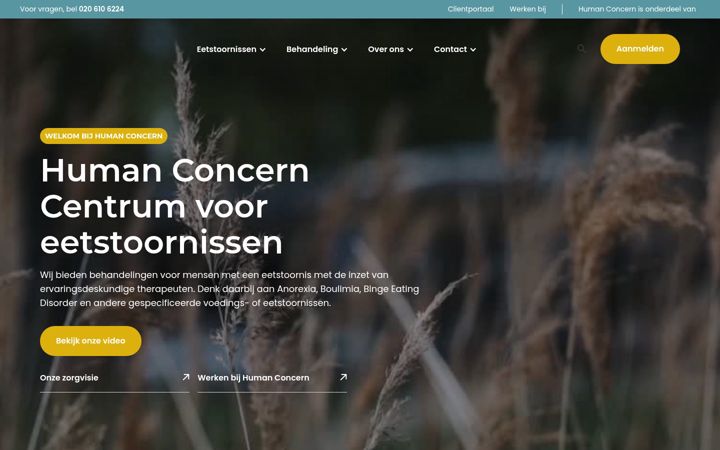 Screenshot of humanconcern.nl