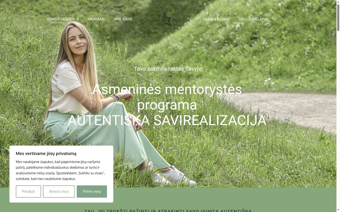 Posnetek zaslona pasice za privolitev, prikazane pred kakršno koli interakcijo