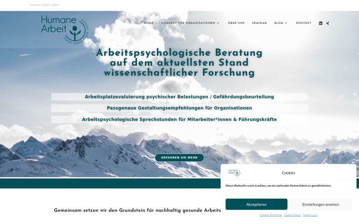 Screenshot of humanearbeit.com