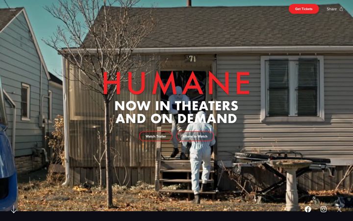 Screenshot of humanemovie.com