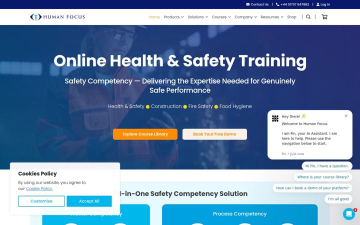 Screenshot of humanfocus.co.uk