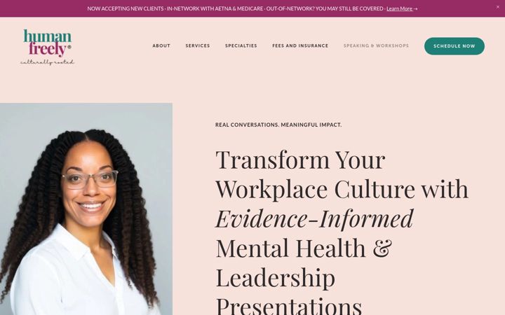 Screenshot of humanfreely.com
