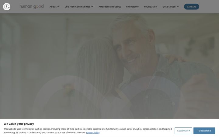 Skjámynd af humangood.org