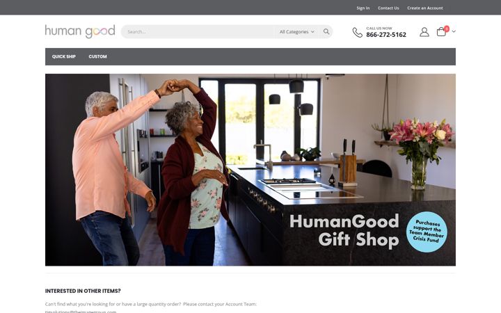 Screenshot of humangoodgiftshop.com