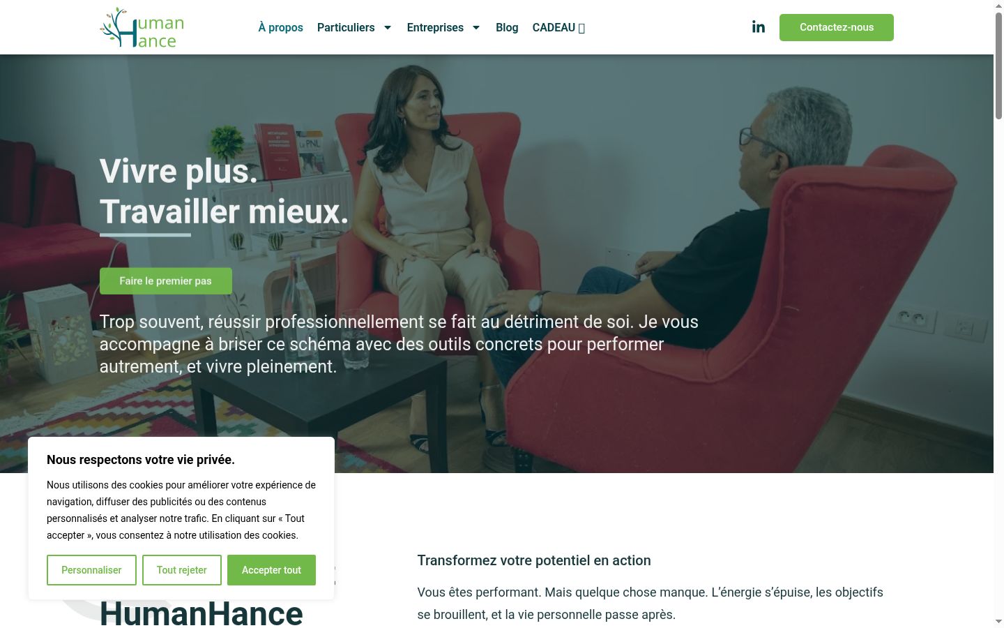 Screenshot of the consent banner shown before any interaction