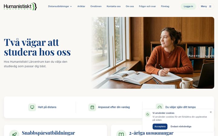 Screenshot of humanistcentrum.se