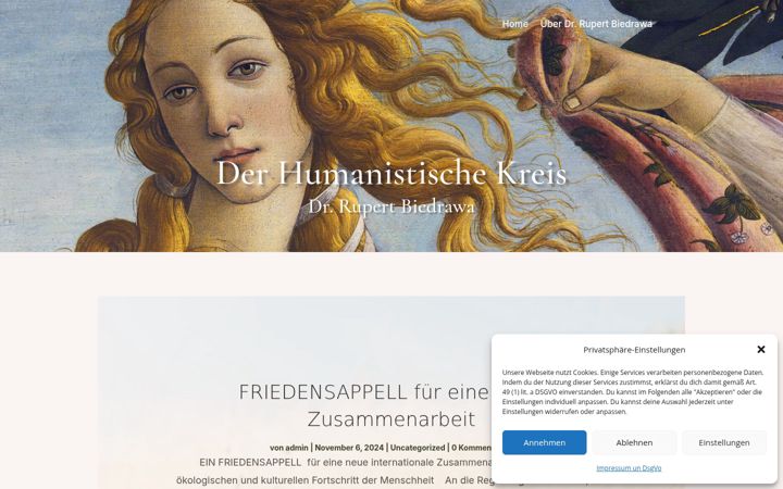 Screenshot of humanistischerkreis.com