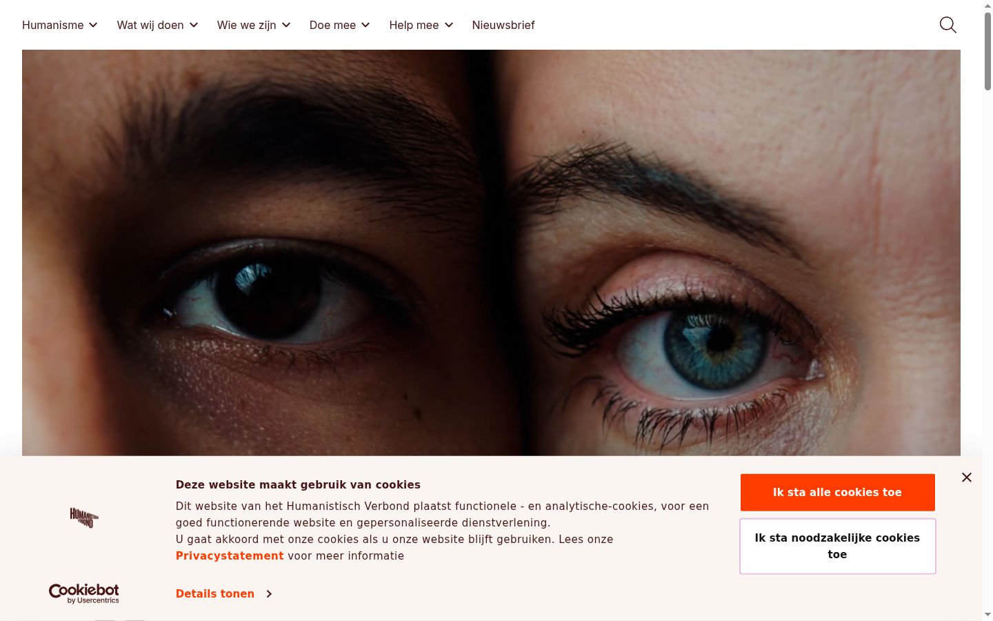 Captura de pantalla del banner de consentimiento mostrado antes de cualquier interacción