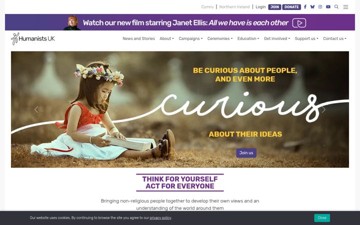 Screenshot of humanists.uk