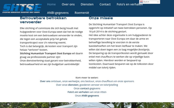Skærmbillede af humanitairtransportoosteuropa.nl