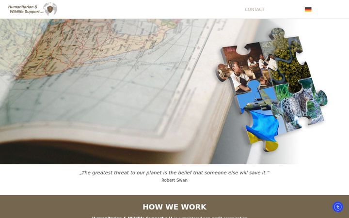 Screenshot of humanitarian-wildlife.support