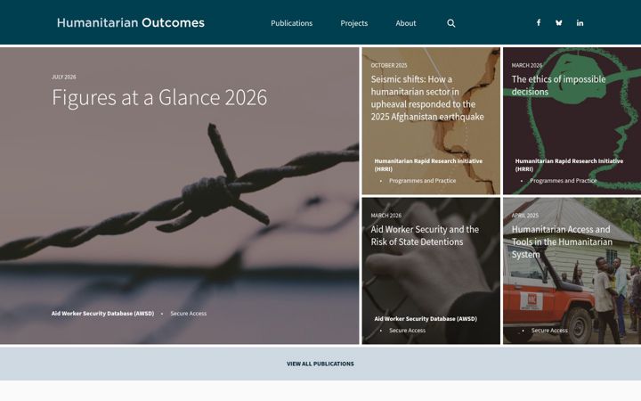 Screenshot of humanitarianoutcomes.org