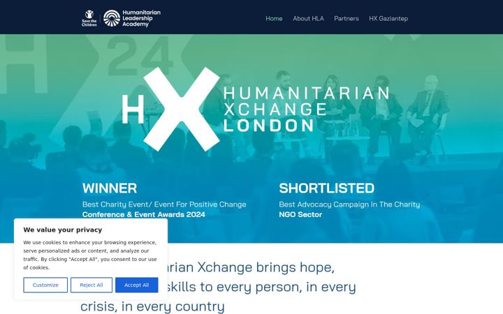 Screenshot of humanitarianxchange.org
