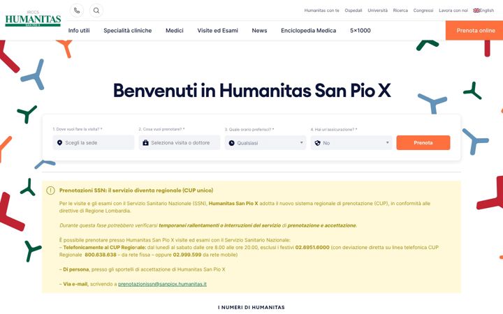 Screenshot of humanitas-sanpiox.it