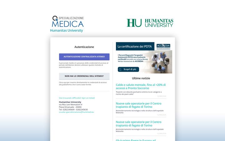 Screenshot of humanitas-specializzazionemedica.it