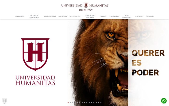 Screenshot of humanitas.edu.mx
