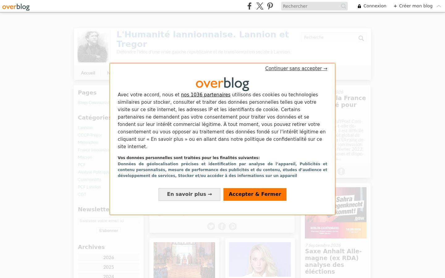 Screenshot of the consent banner shown before any interaction