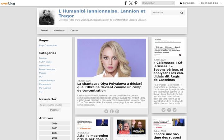 Screenshot of humanite-lannionnaise.com