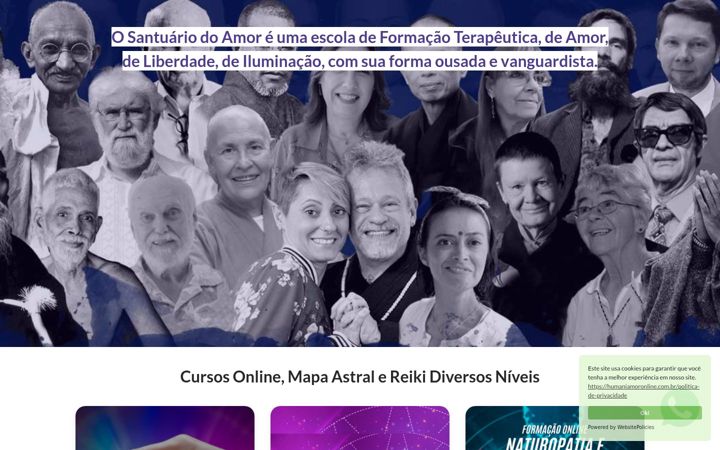 Screenshot of humaniversidadeholistica.com.br