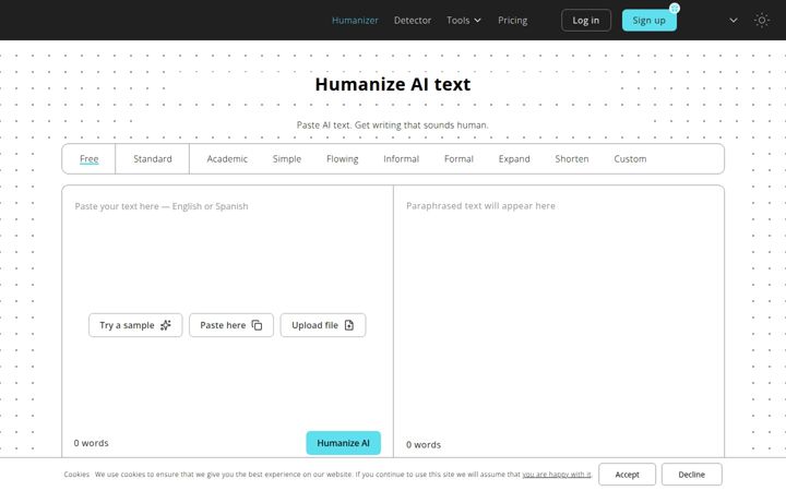 Screenshot of humanizeai.pro