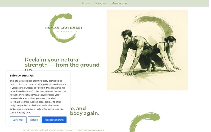 Screenshot of humanmovementacademy.com