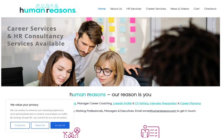 Screenshot of humanreasons.com