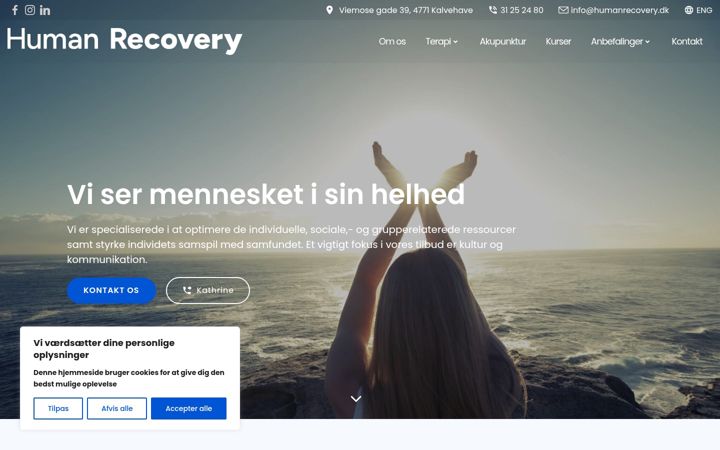 Screenshot of humanrecovery.dk