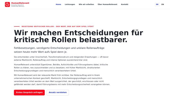 Screenshot of humanrelevant.com