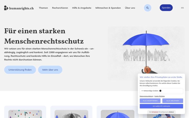 Screenshot of humanrights.ch