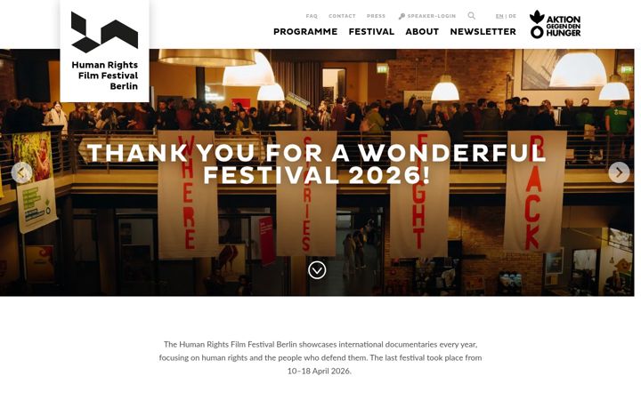 Screenshot of humanrightsfilmfestivalberlin.de