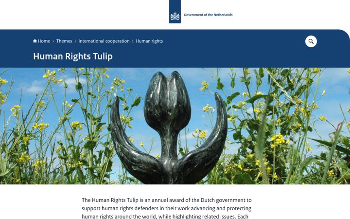 Screenshot of humanrightstulip.nl