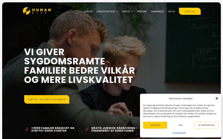 Screenshot of humanrise.dk