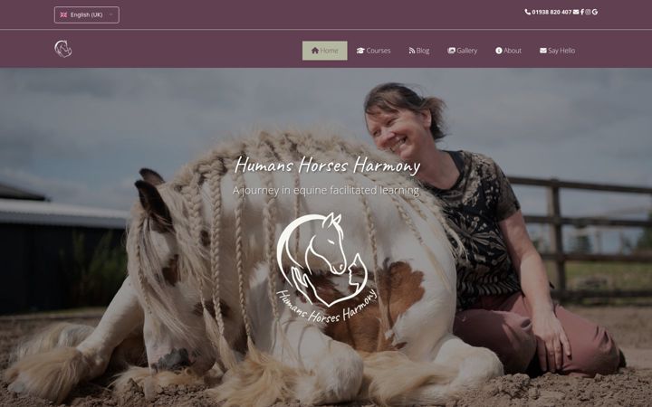 Screenshot of humanshorsesharmony.com