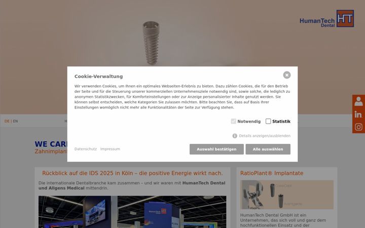 Screenshot of humantech-dental.de