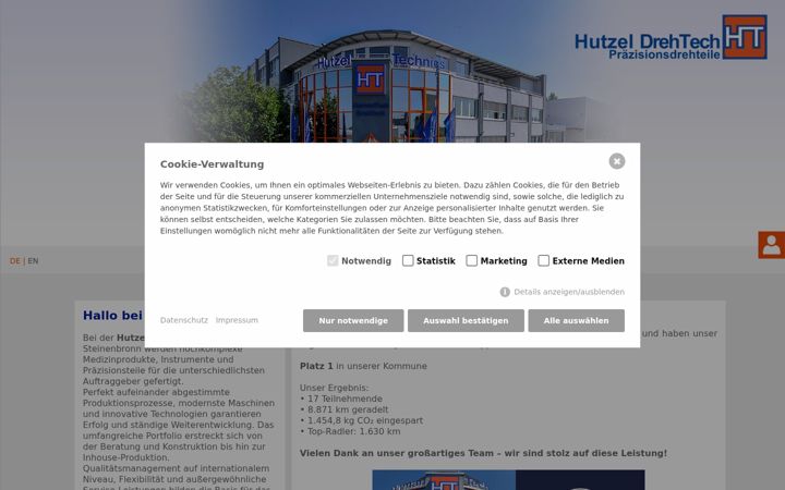 Screenshot of humantech-drehtech.de