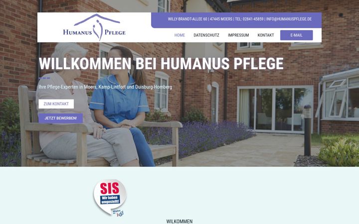 Screenshot of humanuspflege.de