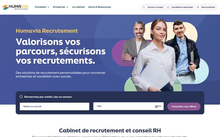 Screenshot of humavia-recrutement.fr