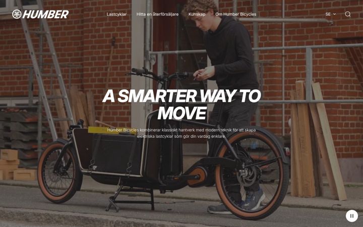 Screenshot of humberbicycles.se