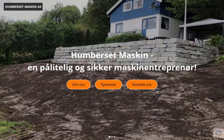 Screenshot of humbersetmaskin.no