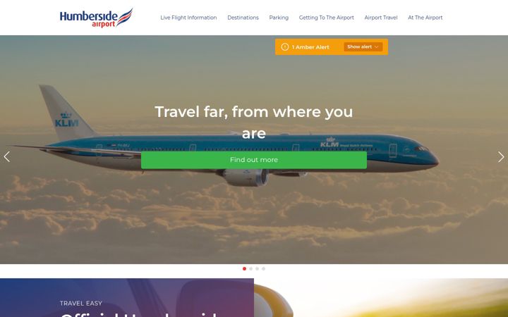 Screenshot of humbersideairport.com