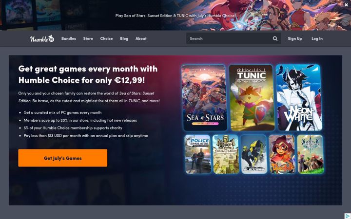 Screenshot ta' humblebundle.com