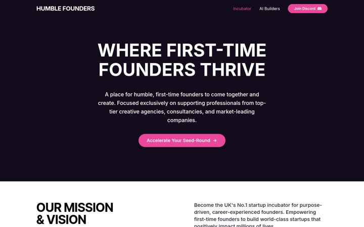 Screenshot of humblefounders.com