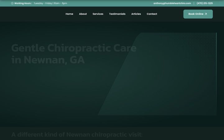 Screenshot of humbleheartchiro.com