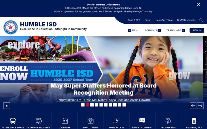 Screenshot of humbleisd.net