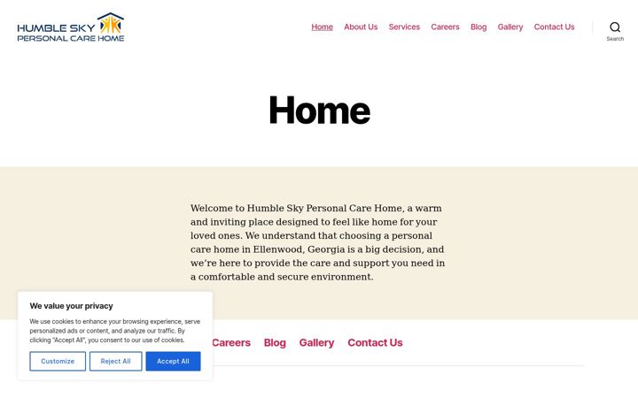 Screenshot of humbleskypersonalcare.com