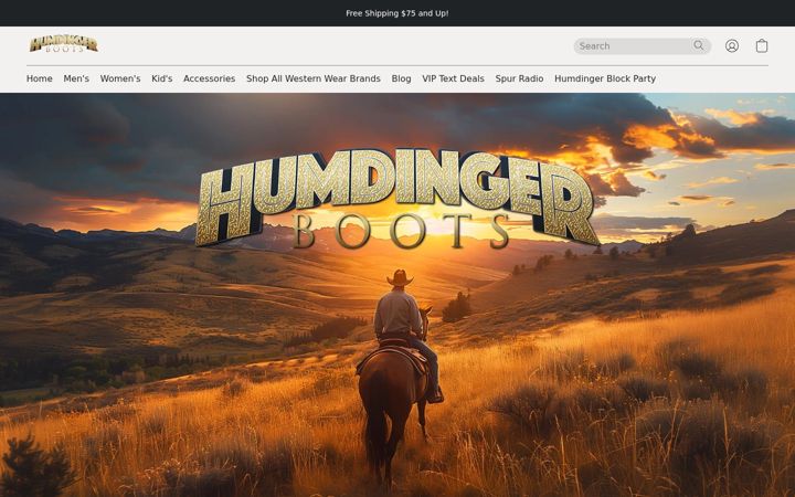 Screenshot of humdingerboots.com