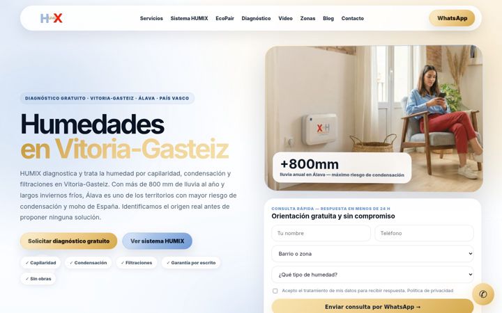 Screenshot of humedadesvitoria.com