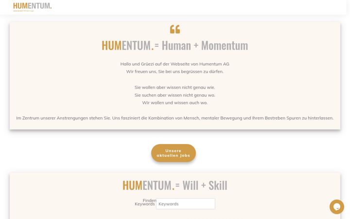 Screenshot stránky humentum.ch