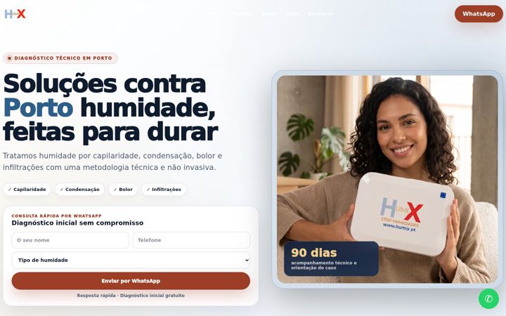Screenshot of humidadeporto.com
