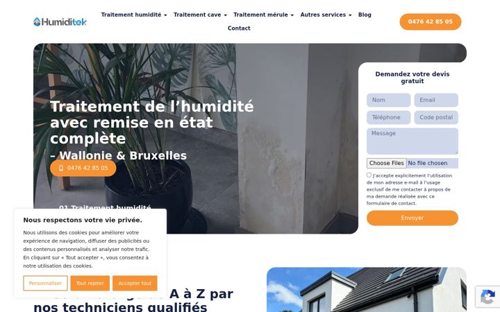 Screenshot of humiditek.be